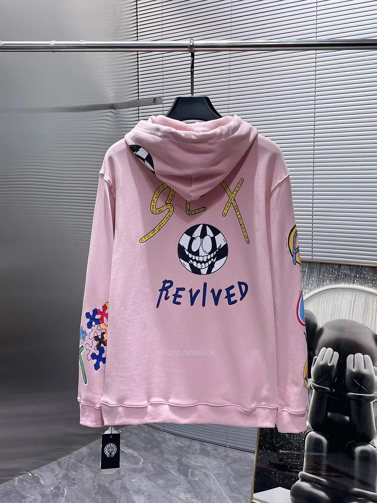 Chrome Hoodie Women Pullover Hip Hop Pink (6) - newkick.cc